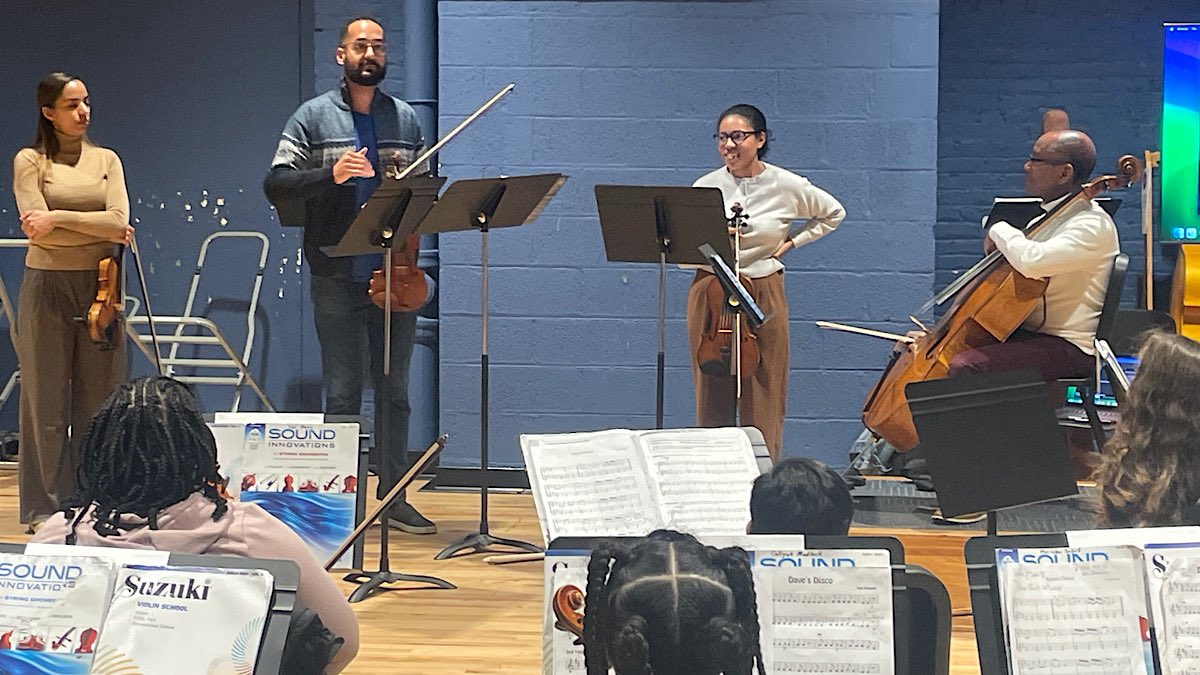 The Colour of Music Festival Quartet engaging with the 3rd and 4th-grade students of the Milwaukee Youth Orchestra. 
Our quintet’s debut at the Wisconsin Conservatory of Music tomorrow evening—the event is now SOLD OUT.
We return in the fall!

#milwaukee #milwaukeeyouthsymphony