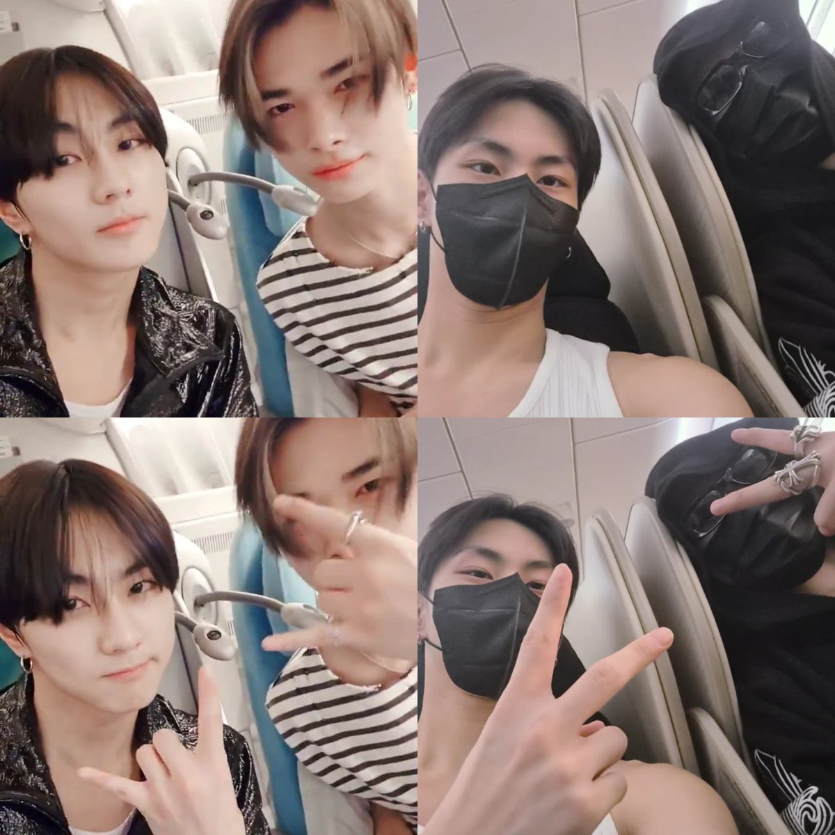 woncattos's tweet photo. wonki airplane seatmate posts 😺🐥 #ni_ki #jungwon 

2024                                       2026 https://t.co/hGjn8nUbMs