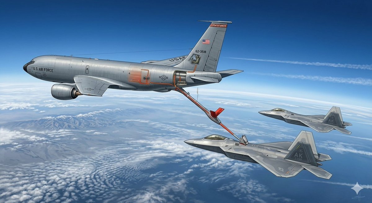 naiyfaoad's tweet photo. @CENTCOM "The KC-135 is a Cold War-era airframe that has been pushed to its limits for decades. If it wasn't hostile fire, we must look at the mechanical fatigue of an aging fleet being used in high-intensity operations like 'Epic Fury'. Is maintenance keeping up with the mission tempo?" https://t.co/iVjFgfHT5S