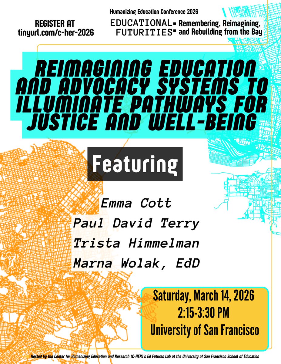 USFCA_SOE's tweet photo. These afternoon sessions at C-HER 2026 bring together educators, organizers, artists, and scholars to explore student organizing, spatial justice, youth storytelling and media, radical Black academic discourse, and more!

📅 Register → https://t.co/P5VLehLQac https://t.co/3GrtbwqLEL