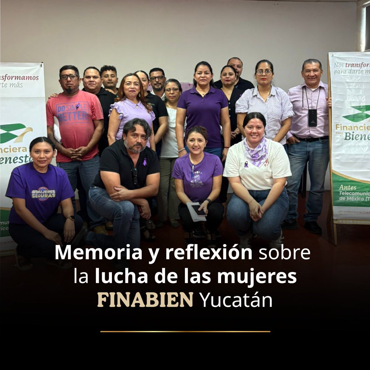 FinabienMex's tweet photo. En el marco del Día Internacional de las Mujeres y las Niñas 2026, el pasado 6 de marzo se llevó a cabo una plática en la Gerencia Estatal de #FINABIEN Yucatán, con el objetivo de conocer la historia de la lucha de las mujeres, en especial de las mujeres yucatecas que han impulsado la defensa de sus derechos. ✨

Agradecemos al #InstitutoDeLasMujeresMérida por impartir esta plática y contribuir a promover el pensamiento crítico entre l@s trabajador@s de FINABIEN. 💜

Seguimos impulsando espacios de reflexión que fortalecen la igualdad y el reconocimiento de los derechos de las mujeres. 🤩

#8M2026 #SerLoQueQueramos #ConA