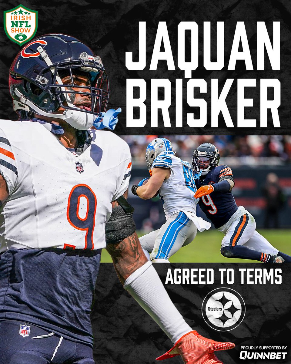 Another solid defensive player lands in Pittsburgh.

S Jaquan Brisker departs the Bears to join his old college teammate Joey Porter Jr at the Steelers.

In partnership with <a href="/quinnbet/">QuinnBet</a>