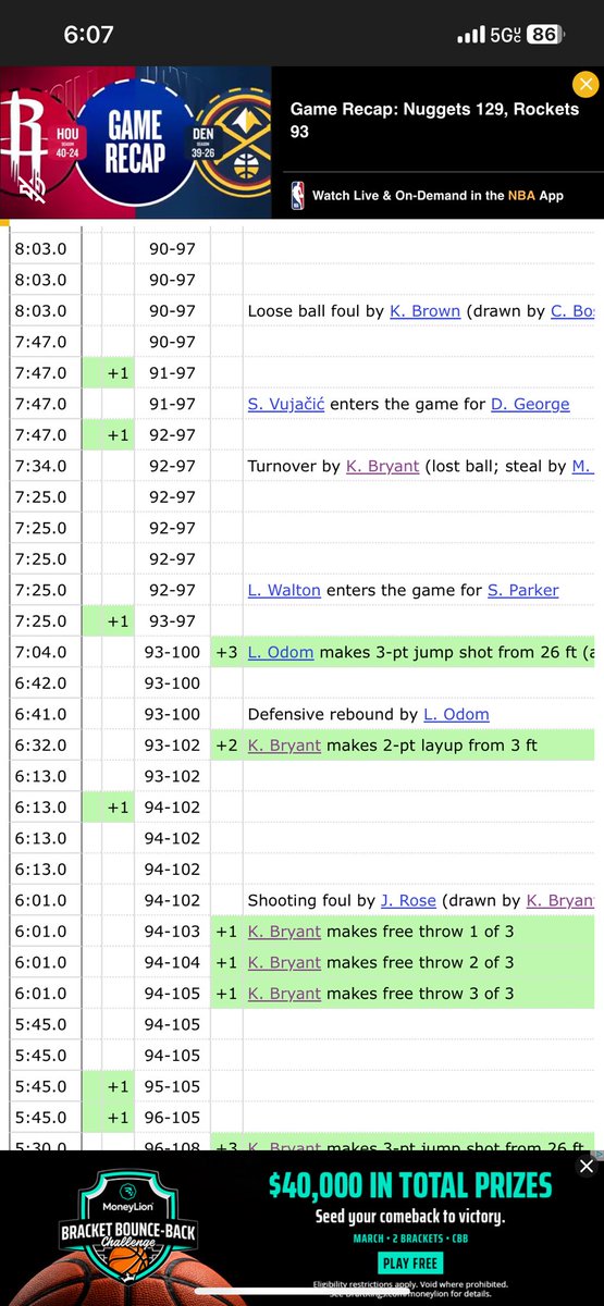 THExREALxDeMON's tweet photo. @DeMario_Reshad @RealSkipBayless You realize it wasn’t until 6 min left in the game that actually had a double digit lead?  Once you’re up there in points, of course you’re gonna try to see how many you can score.   If you watch a video of Kobe playing, you won’t see one cringeworthy play https://t.co/vimrEUwYyB