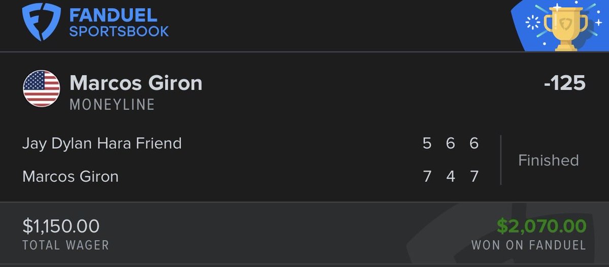 OLYMPIC_MONEY's tweet photo. Giron clutch !!! 🎾✅🔥#GamblingX #Bets #Tennis #NFL #Gamblingtwitter #NBA #NHL #UFC  #MLB https://t.co/ECBLaJXR8E