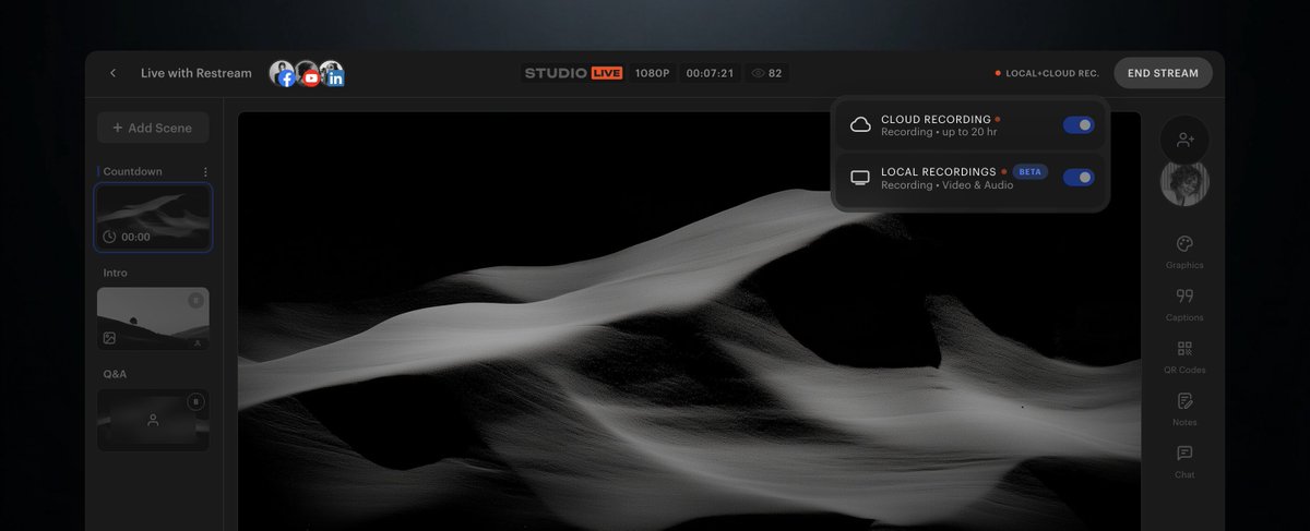 Restream tweet media