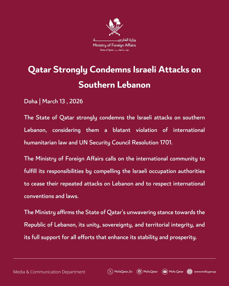 Ministry of Foreign Affairs - Qatar tweet media