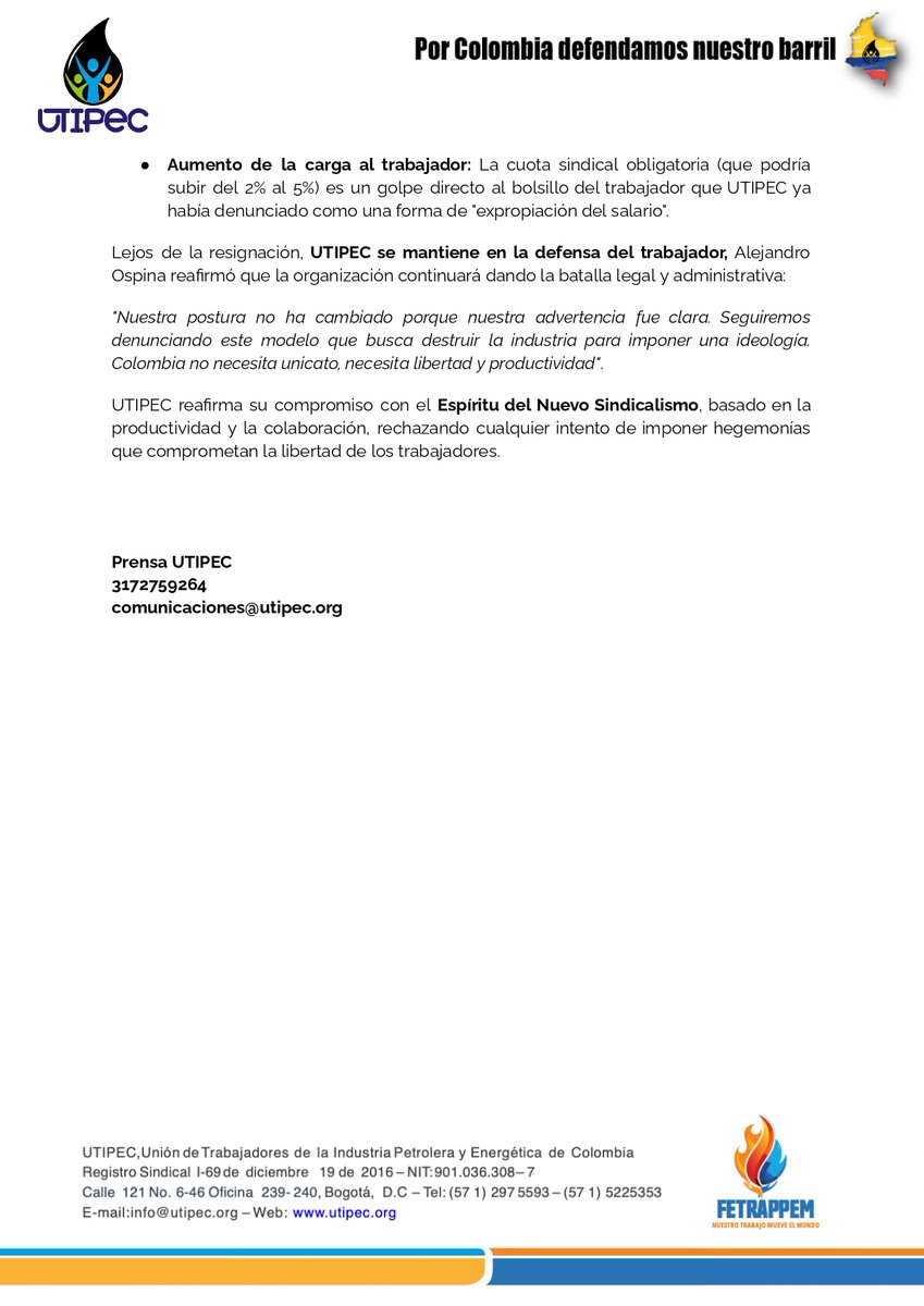 UTIPEC NUEVO SINDICALISMO tweet media