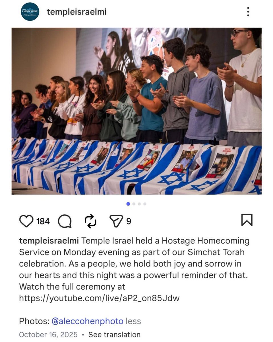 SuppressedNws1's tweet image. 🇺🇸🇮🇱The Temple Israel Synagogue in Michigan is promoting Israel.

The homepage of Temple Israel, the synagogue that was attacked in Michigan celebrates Israel and their connection to it.

They call Israel their home.

October 13, Temple Israel rabbi Marla Hornstern, introducing