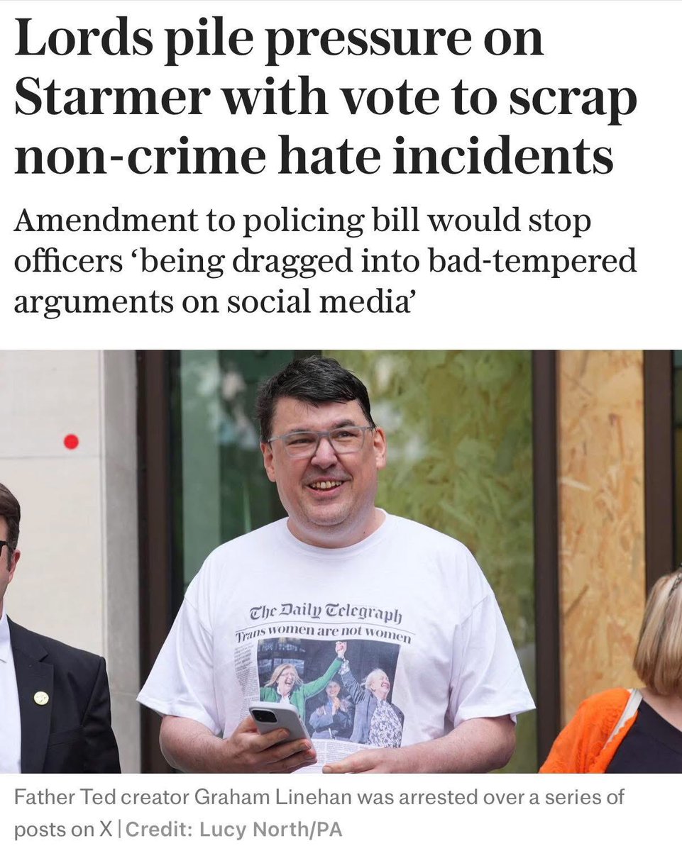 🚨 VICTORY: Non-Crime Hate Incidents Face The Axe 

Last night the House of Lords voted 227–221 to back plans to scrap the recording of Non-Crime Hate Incidents (NCHIs) — police logs for speech that isn’t even illegal.

The amendment was tabled by Lord Young of Acton, General