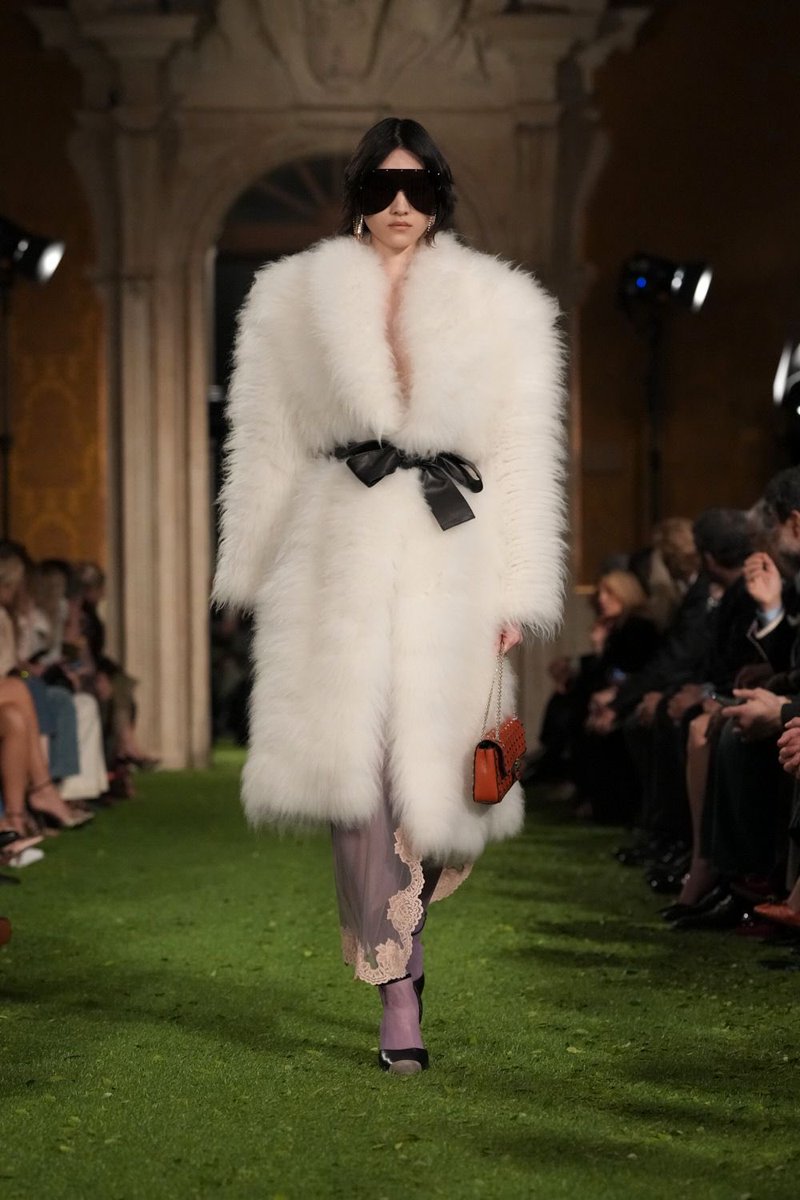 imthespecialk's tweet photo. Fur coats and jackets at Valentino AW26 https://t.co/G21uqMQE07