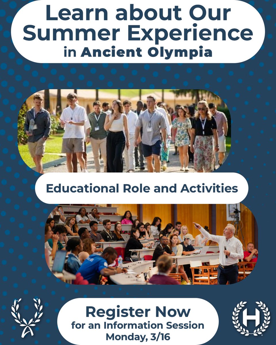 Students can connect with Olympic tradition in Ancient Olympia through immersive Student Conferences organized by the International Olympic Academy.

Join our upcoming information session to discover how students can participate: hubs.li/Q046FqjL0