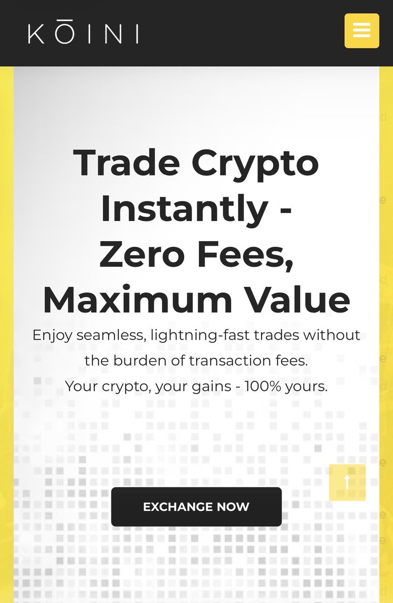 This is the way!
The future of crypto trading has arrived.
ZERO TRANSACTION FEE’S.
LIGHTENING FAST TRADES.
YOUR CRYPTO YOUR GAINS.
100% YOURS.
KOINI.io
<a href="/KoiniApp/">Koini</a> 
<a href="/ETHFanToken/">ETH Fan Token Ecosystem</a>
<a href="/ethfanfndn/">EthFan Foundation</a>