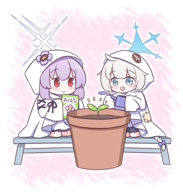 おばけマイアとお花のお世話。