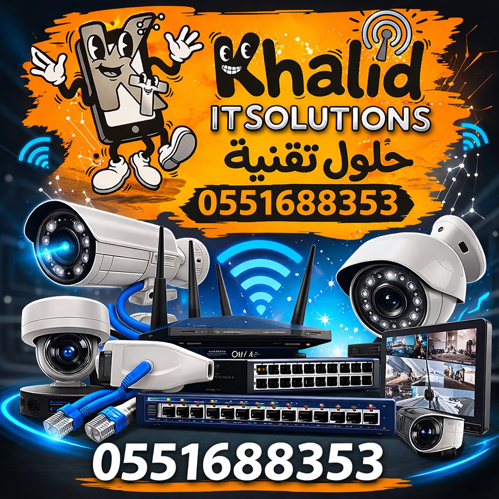 حلول الشبكات والانتركم
حلول الواي فاي ومقوياتها 
حلول الانترنت وخدماته
حلول الانظمه الامنيه
اقفال ذكيه- كامرات مراقبه - بصمه  
حلول الانظمه الصوتيه 
#امطار_الكويت 
#بركهᅠ_رمضان_مع_مستقبل_وطن 
#الرياض_الآن