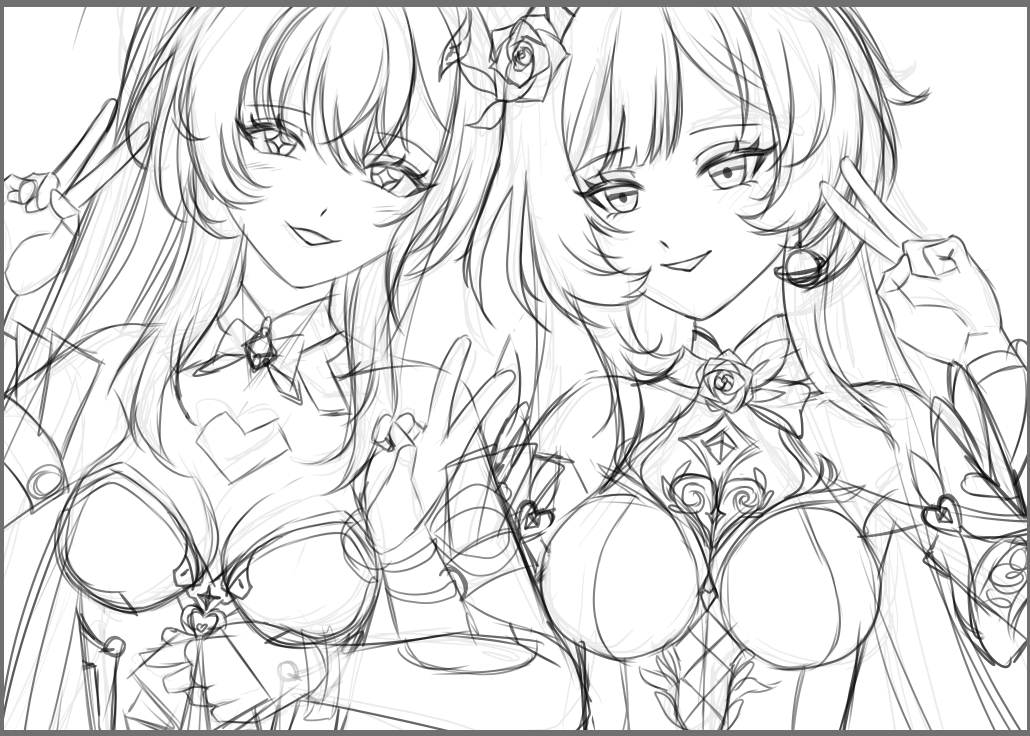 Meyusia's tweet photo. WIP Aemeath  and Cyrene 😳
#smallartists #artmoots #Wuwa #hsr https://t.co/aYW0Kmjqsj
