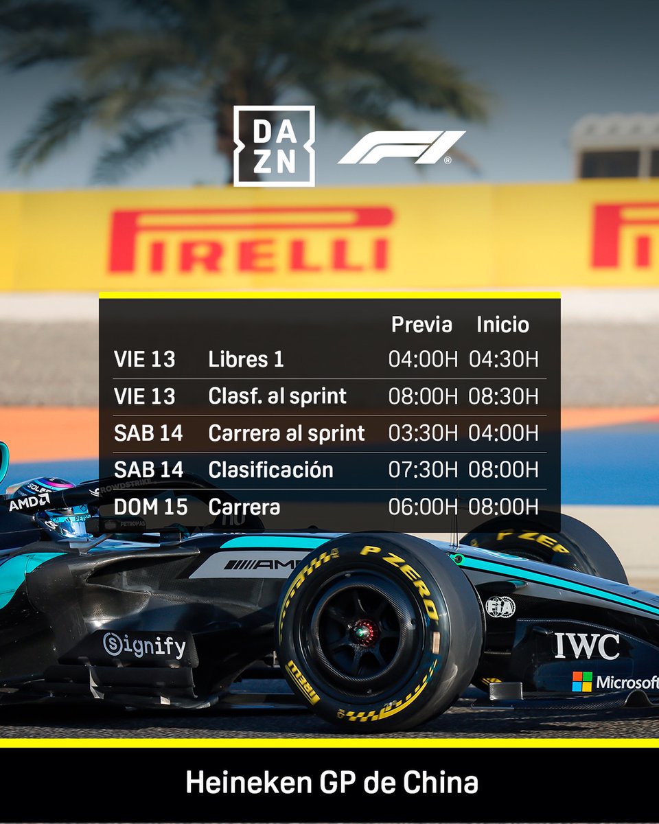 aritz_alonso's tweet photo. 💥 Si hay algún despistado aquí van los horarios de este segundo Gran Premio de la temporada de Formula 1 2026 # GRAN PREMIO CHINA (Shanghai) #ChineseGP  #ChinaDAZNF1🇨🇳 https://t.co/COAj1MBZdS