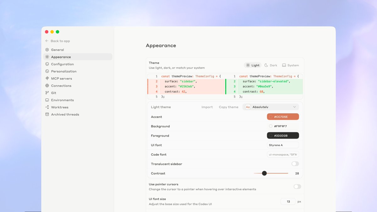 rami_mithalouni's tweet photo. @OpenAIDevs bro is this the Claude theme? 😂 https://t.co/rq0UpY5Ix1