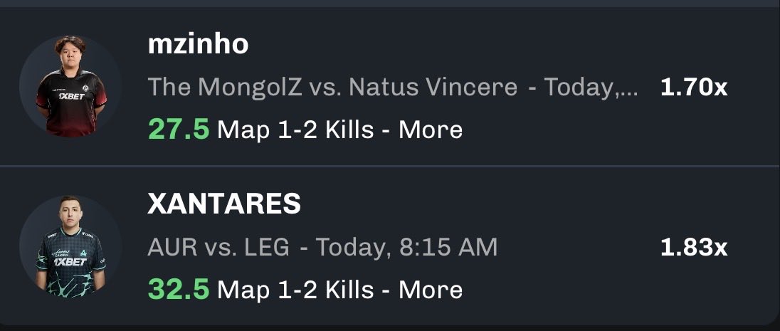 Chalkboard 3.11x Slip

Mzinho over 27.5 Map 1-2 Kills
XANTARES over 32.5 Map 1-2 Kills

Tail Link: chalkboard-link.onelink.me/cUPZ/wzogalm0

#Chalkboard | #Gambling𝕏 | #CS2