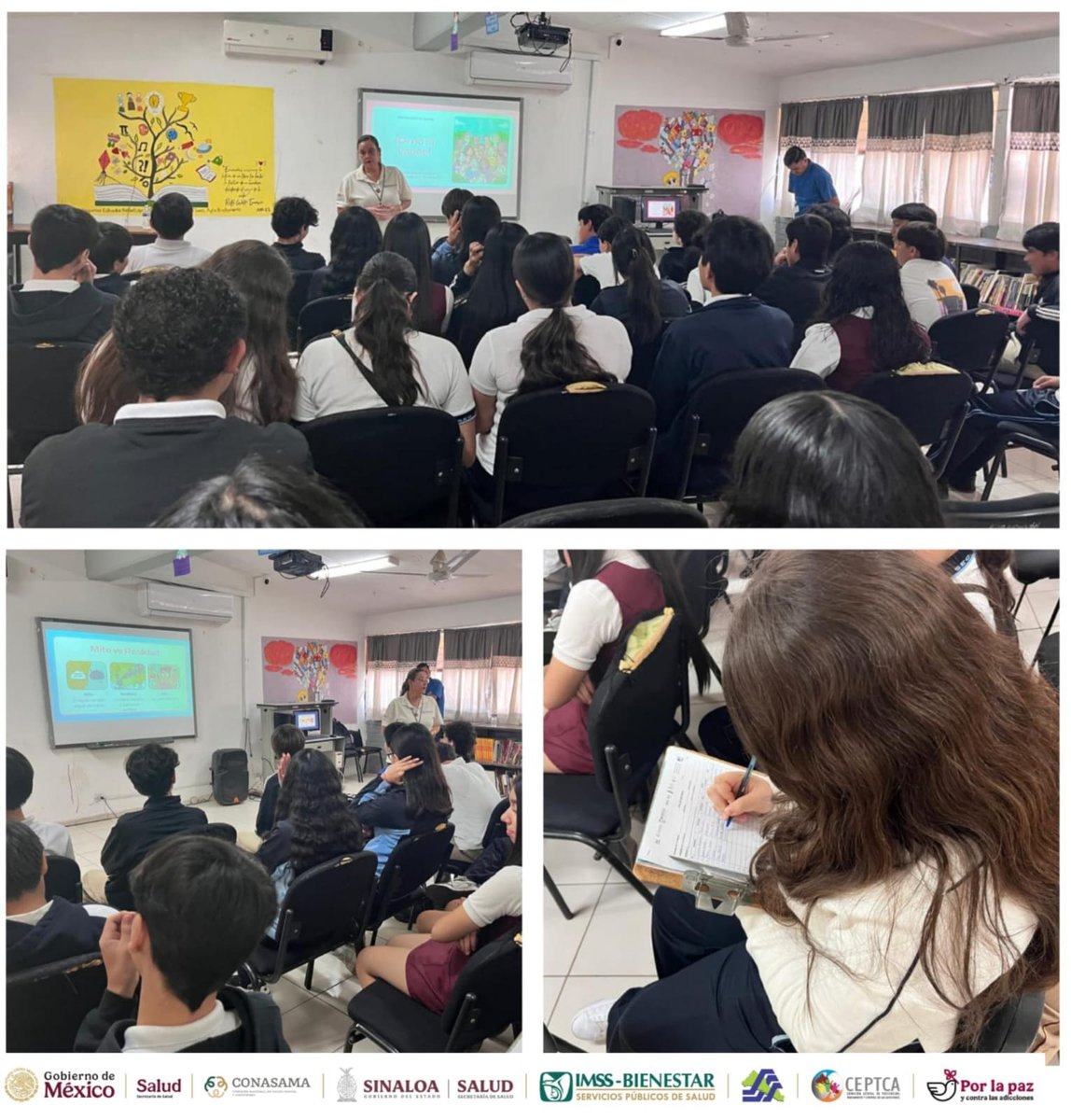 CapaCuliacan's tweet photo. Personal de CECOSAMA IMSS BIENESTAR Culiacán, realizo pláticas de prevención: No al VAPE con los estudiantes de primer grado y segundo grado y sus maestros de la escuela secundaria Severiano Medina Moreno Gral #6 con una buena participación.
#CONASAMA
#SaludMental
#CEPTCA https://t.co/ptpJyQnnY1
