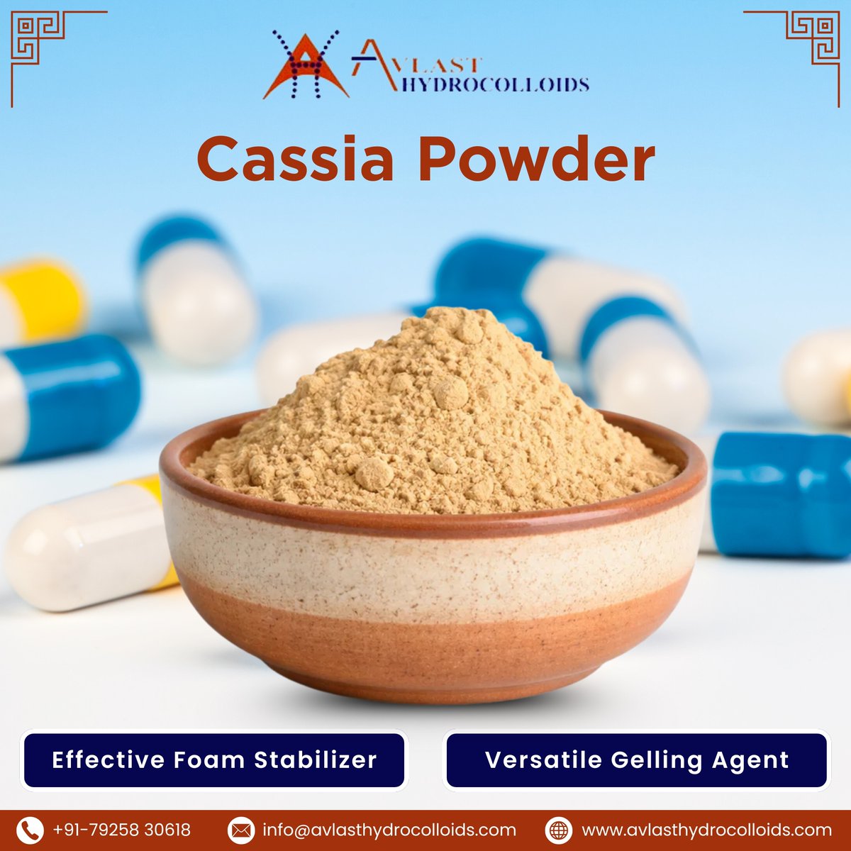 Hydrocolloids's tweet image. Cassia Powder is a gelling agent and foam stabilizer used in food, cosmetic, &amp;amp; pharmaceutical formulations, improving texture and stability.

For more, Visit: avlasthydrocolloids.com/product/cassia…

#AvlastHydrocolloids #CassiaPowder #CassiaGumPowder #GellingAgent #FoamStabilizer #FoodAdditives
