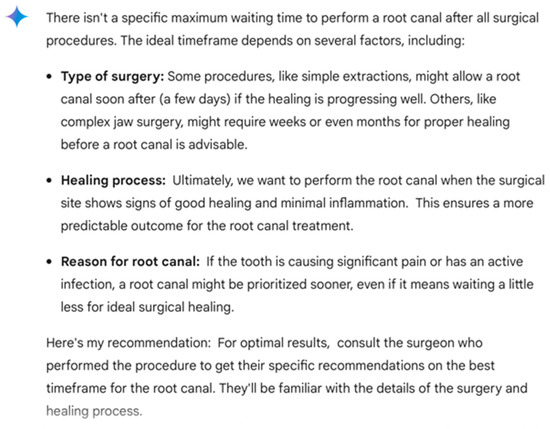 Applsci's tweet image. 📢 #highlycited paper
📚 #GoogleGemini's Performance in #Endodontics: A Study on Answer Precision and Reliability
🔗 mdpi.com/2076-3417/14/1…
👨‍🔬 by Victor Díaz-Flores García et al.
🏫 Universidad Europea de Madrid
#dentistry #chatbot