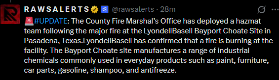 KrissyB007's tweet photo. With the huge population of islamists & their Dem sympathizers in Texas, where this chemical plant went up in flames; what are the betting odds that the two are unrelated?
#TerrorCells
#SleeperCells
#NoCoincidences https://t.co/SRJJhvjY7z