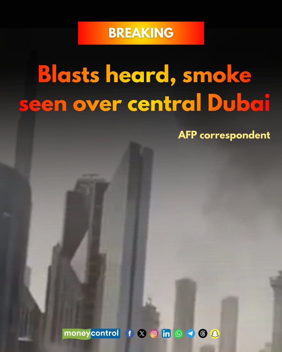 moneycontrolcom's tweet image. HUGE🚨| Blasts heard and smoke seen rising over central Dubai, according to an Agence France-Presse correspondent.

#Dubai #Blast