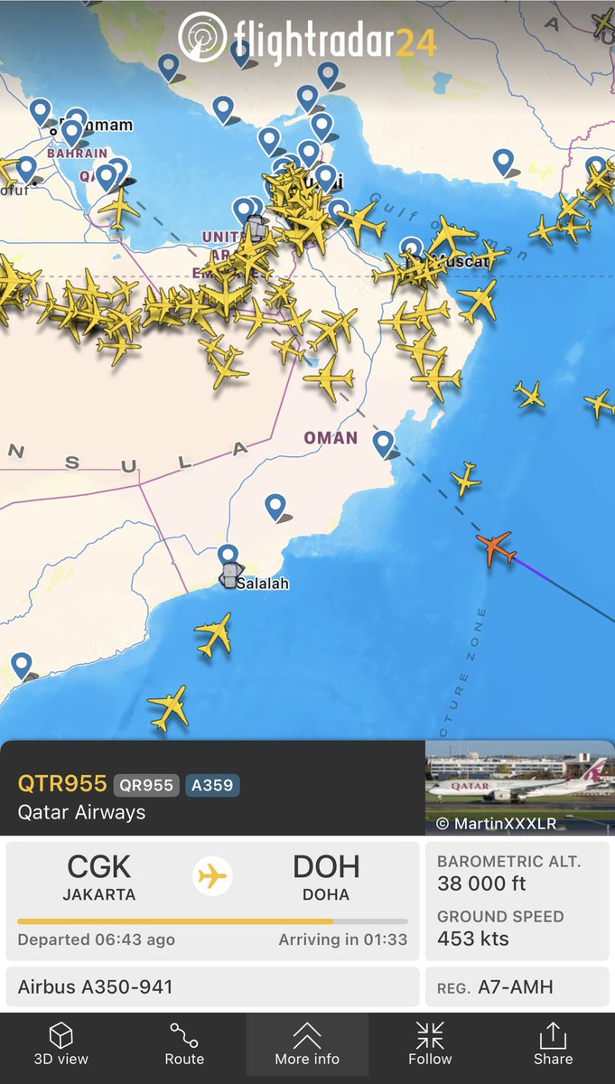 The Middle East Busiest Airports are slowly opening up their airspace for commercial airliners. #QatarAirline #EmiratesAirline and others. Good to see them back on the Sky - How many Qatar 🇶🇦 Aircraft parked at OR Tambo, Johannesburg 😫😫

#Flightradar24