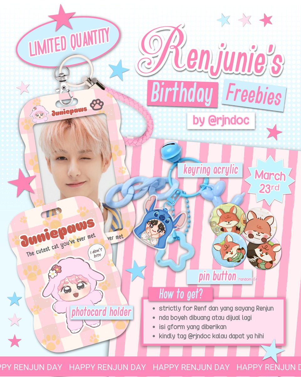 ˚₊‧꒰ა Renjunie's Birthday Freebies ໒꒱ ‧₊˚
by <a href="/rjndoc/">L✨ TASTE || hepi renjun kembali🤙🏻</a> ♡

RT like r appreciated

How to claim:
✧ Read the details below
✧ Fill out the Google Form by March 20
forms.gle/bU9XJZGiTym1xz…

Co link via 🍊 will be sent to your DM if you are selected.

Happy Renjun Day, Renf! 💛