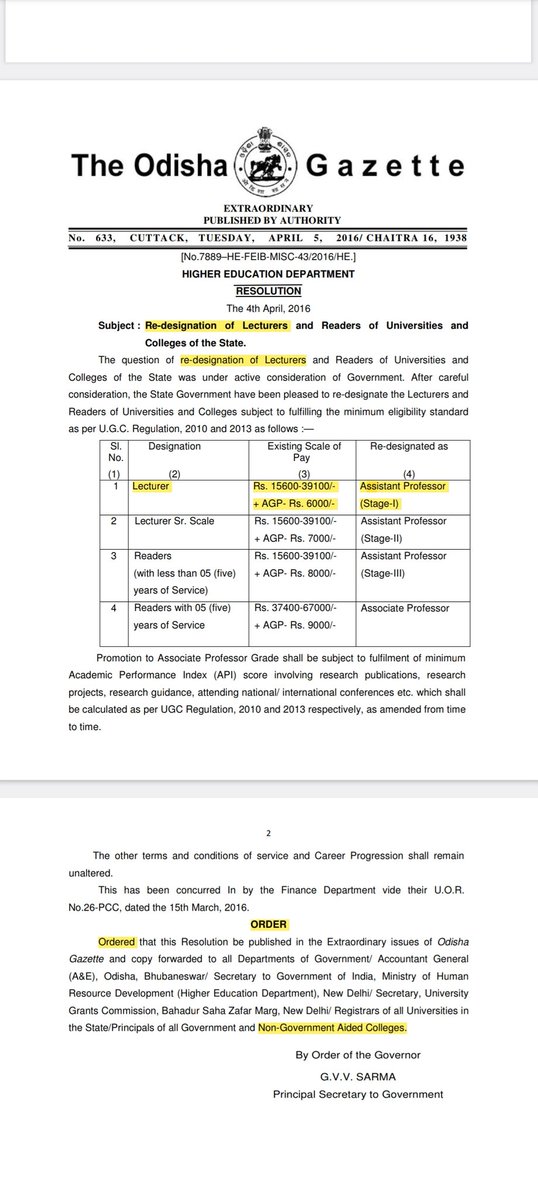 dddbehera's tweet photo. See the dual policy of Department of Higher Education govt. of Odisha.  Both are Selected by Govt.  Agency But   dual Treatment like service conditions and pay disparity. worst conditions of Higher Education in Odisha.  Rectify this administrative error. @INCIndia @ArvindKejriwal https://t.co/9DiaaCGB2g