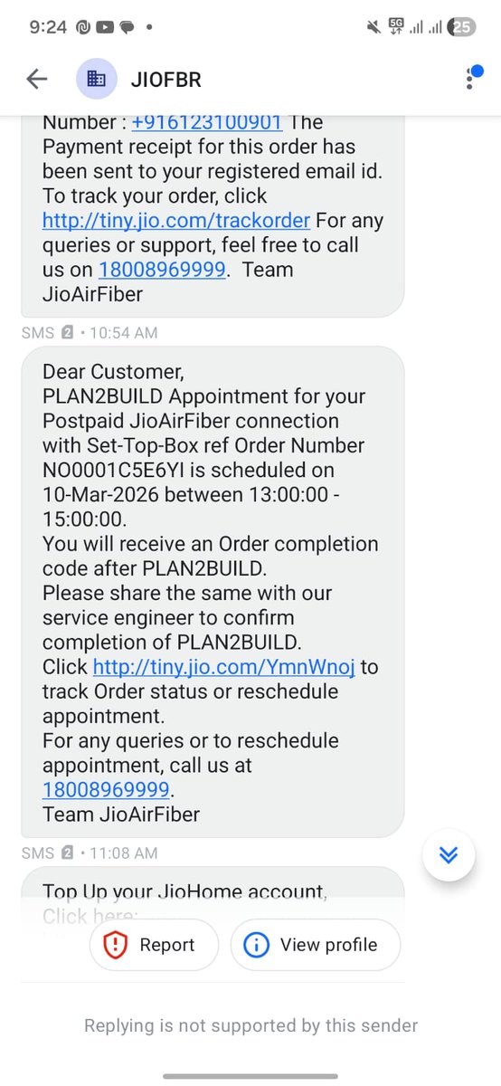 kumaraman45714's tweet photo. @JioCare MAINE 10 MARCH 2026 KO JIO AIRFIBER BOOK KIYA THA JISKA ORDER NO. NO0001C5E6YI H. MAINE PAYMENT OR KYC BHI KR DIYA OR MJHE INSTALLATION TIME BHI MILA BUT KOI ENGINEER NE MJHE CONTACT NI KIYA. AAJ 4TH DAY H PLEASE JLDI SE ISS PROBLEM KO RESOLVE KRE MAI. https://t.co/GzXhjkI12J