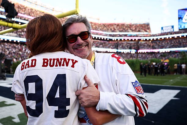 jonhammreal's tweet photo. When the halftime king meets Pats dad energy. Benito ’94 getting that family W after stealing the show 🔥 #BadBunny #SuperBowlLX #NFLxBadBunny  🐰🇵🇷🏈 #SuperBowl https://t.co/AsRtDaPcfR
