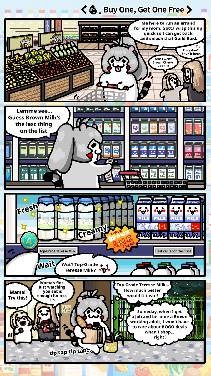 BROWNDUST2_EN's tweet photo. 📕BrownDust2 4-Panel Comics -【Buy One, Get One Free】

written by 와구와구 (@_wagu_wagu_ )

#Comics https://t.co/2VJNIGpLX1