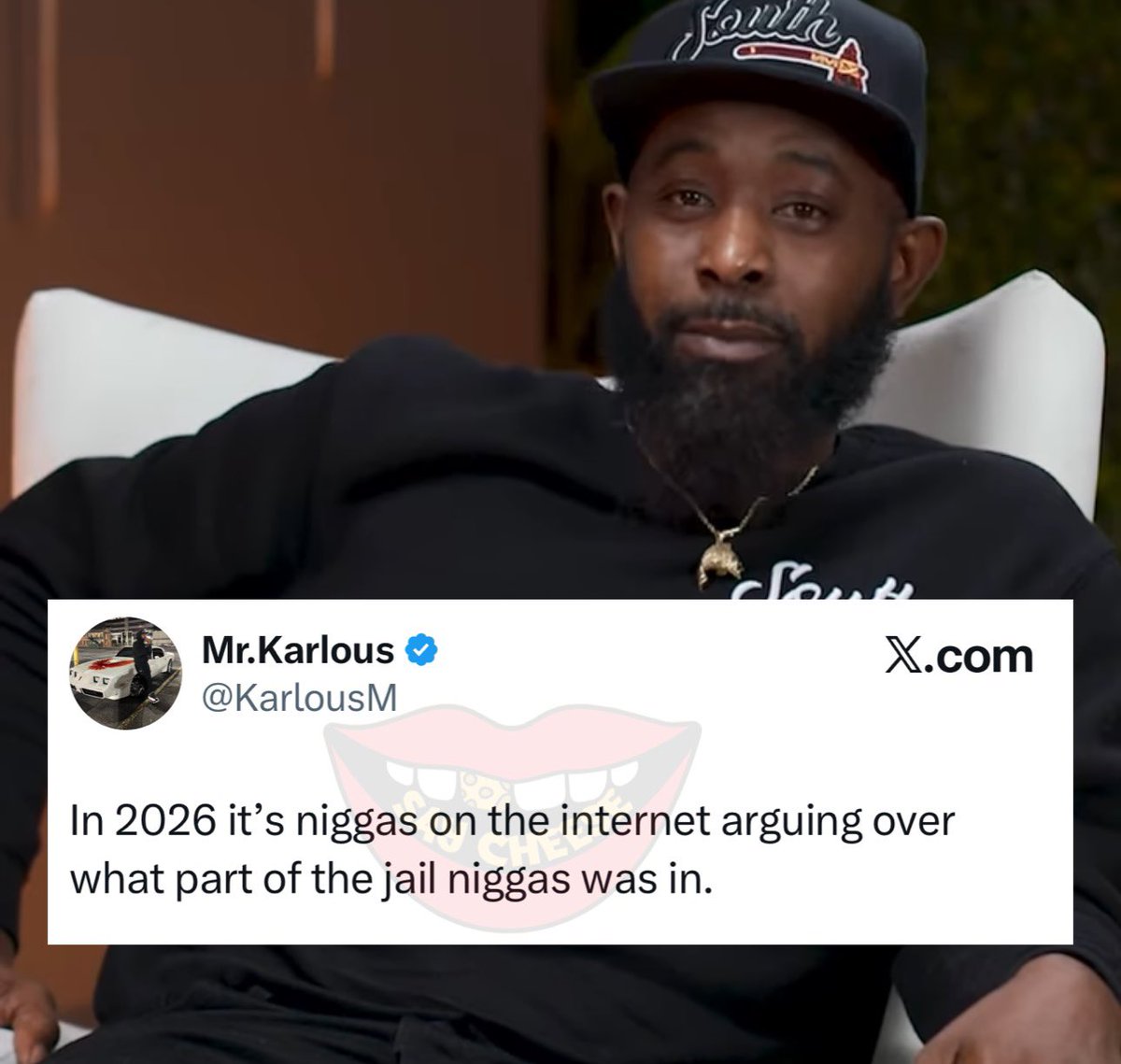 Karlous Miller says it’s crazy that in 2026 people are arguing about which part of the jail someone was in