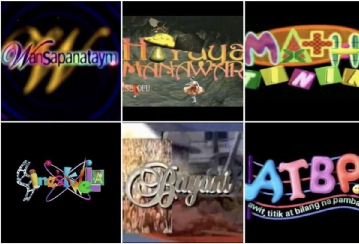 KAILANGAN NANG İBALİK ANG MGA ITO!!! 

Wansapanataym, Hiraya Manawari, Math Tinik, Sineskwela, Bayani, Atbp, Epol Apol