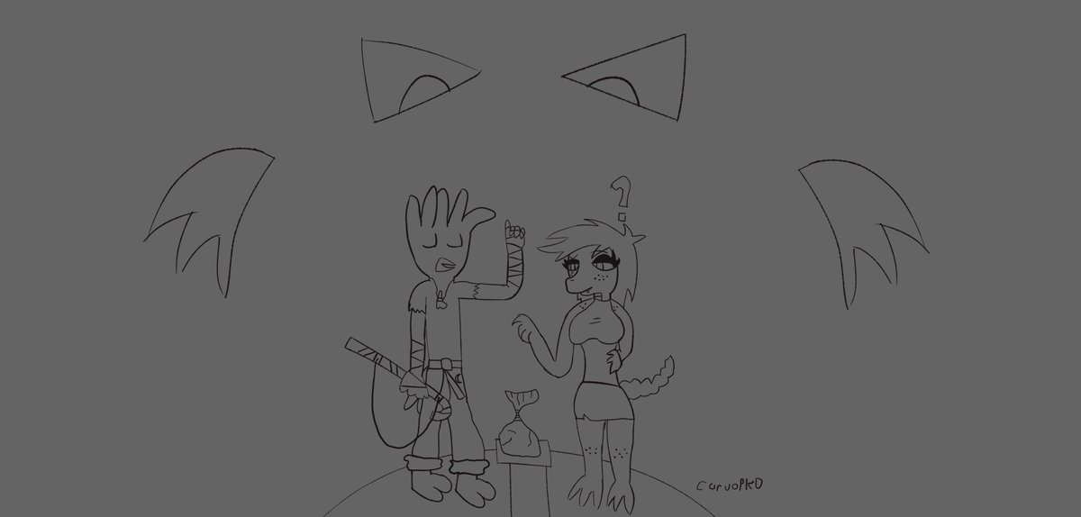Corvopkd's tweet photo. Un pequeño adelanto de mi próximo dibujo, con mis personajes Cancrow y Cale https://t.co/lA3y82Emjh