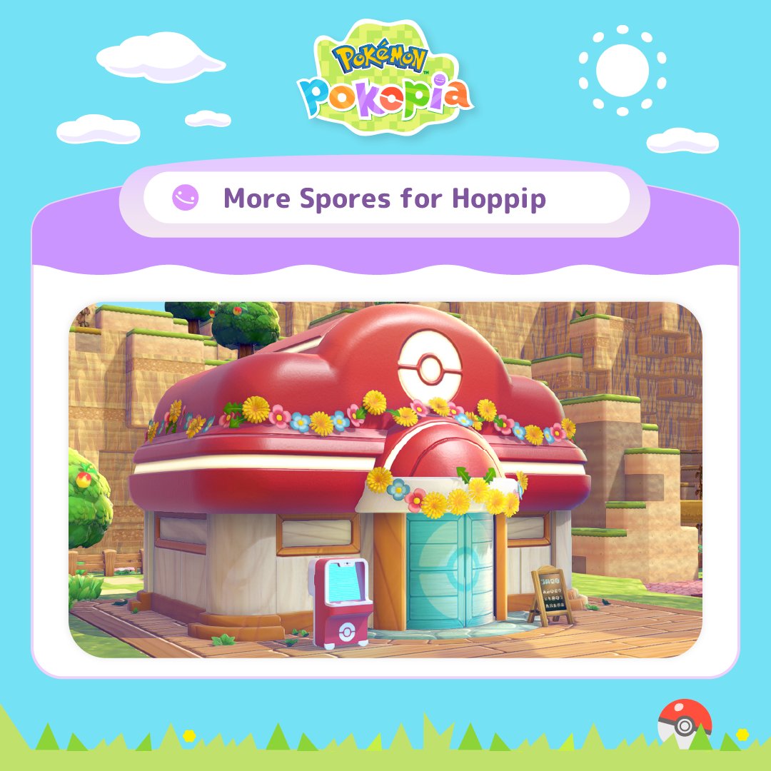 🍃 #PokemonPokopia Limited-Time Event - More Spores for Hoppip🍃 

Event period: March 10th at 5AM - March 25th at 4:59AM.