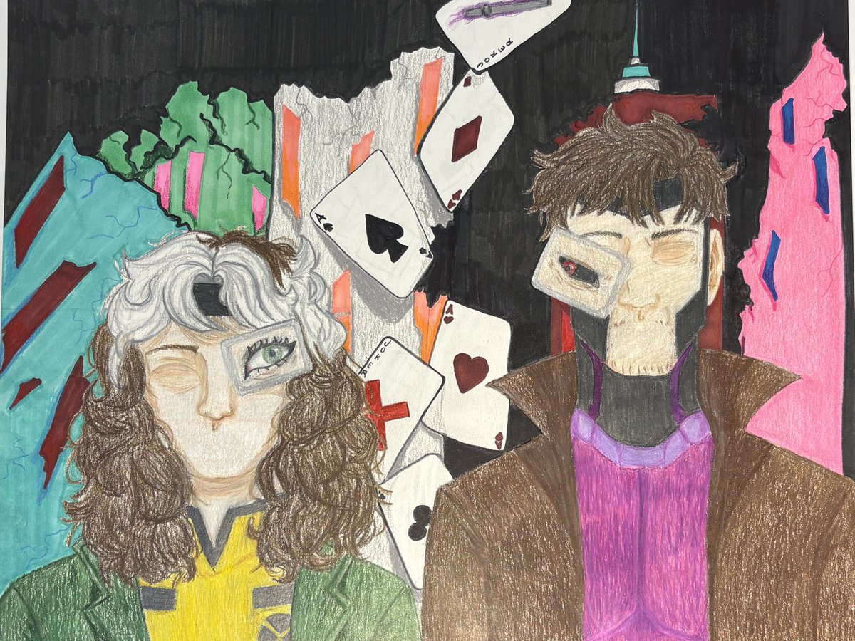 ArtWaggoner's tweet photo. Drawing 2 artists with their Surrealism creations. https://t.co/8RQvcJdOK4