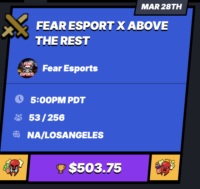 FearEsportsAcc's tweet photo. $500+ NA Tourney
256 Teams & Will Be Casted
Join Now! Partnered with @puffy_bs & @matcherino
https://t.co/46KfkON0ds
#FEARUS https://t.co/xllBV7rE7U