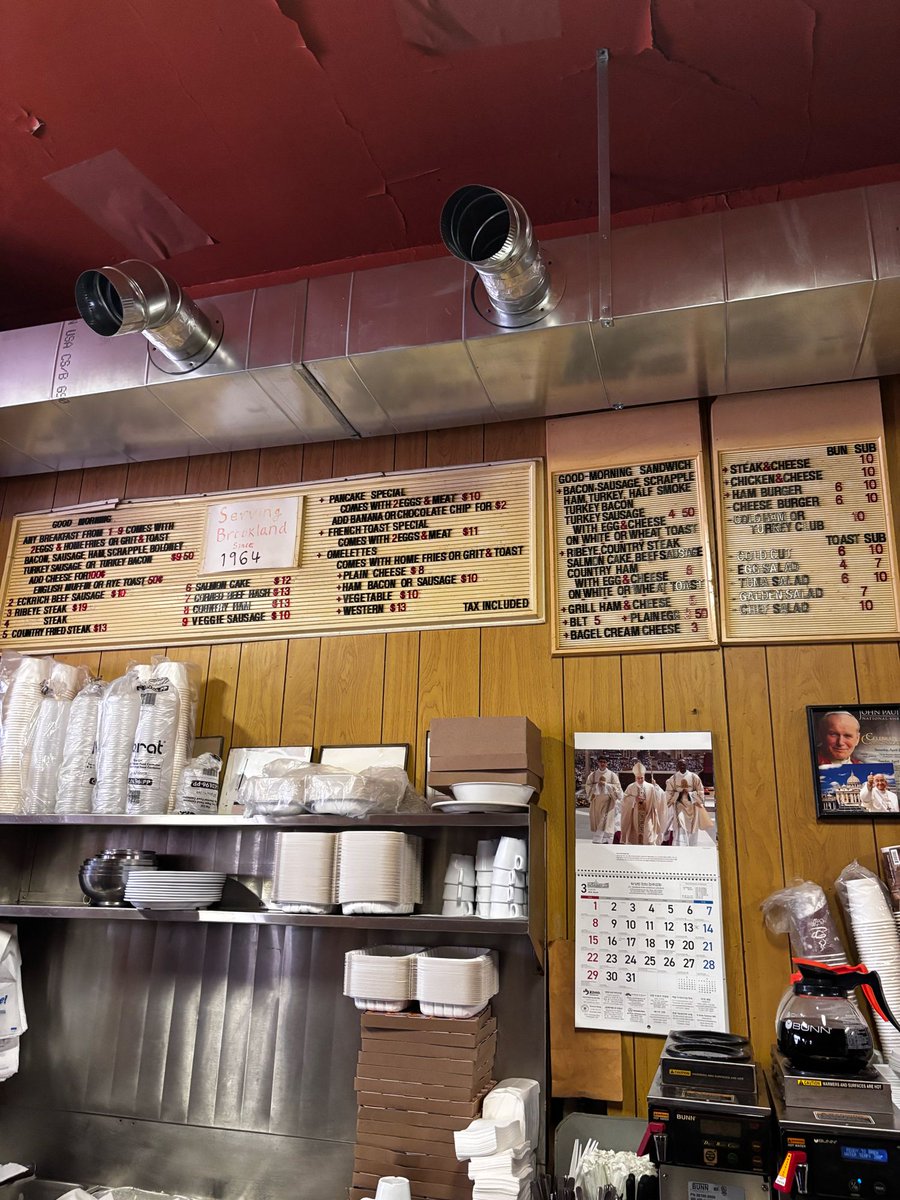 BarredinDC's tweet photo. The 62 year old cash only Murry &amp; Paul’s in Brookland is definitely a time capsule to yesteryear. 

Cheap breakfasts and lots of regulars. https://t.co/qSNBSRXsIi