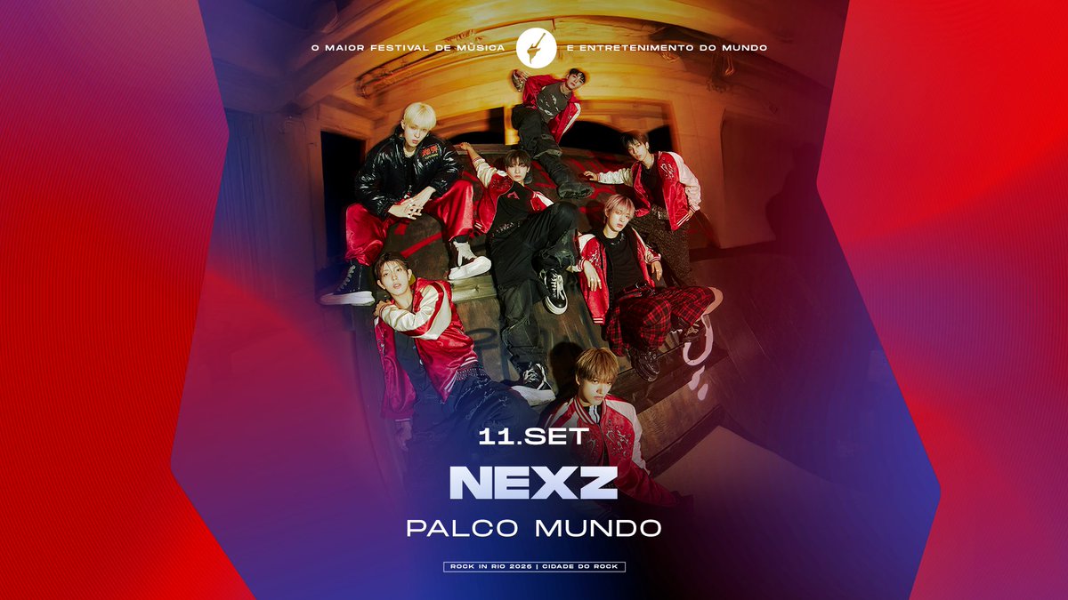 rockinrio's tweet photo. NEXZ IT'S IN THE HOUSE!!​
Agora você tem 7 novos motivos para viver a Cidade do Rock dia 11.SET! ​
É menbung que fala?! 🤯 #NEXZnoRockinRio https://t.co/oFaBOrAdls