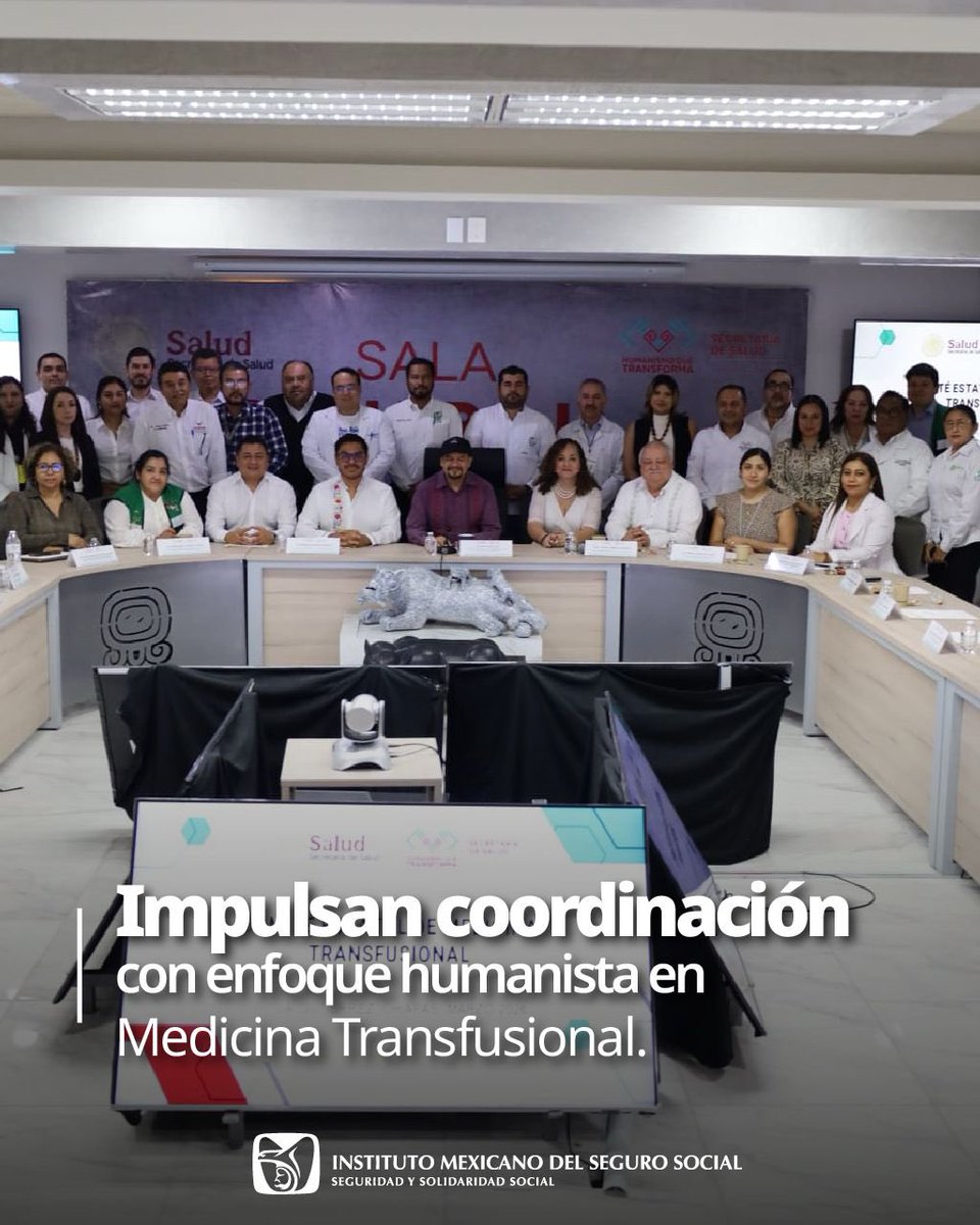 🩸Con la instalación del Comité Estatal de Medicina Transfusional, #IMSSChiapas impulsa acciones coordinadas para reforzar los servicios de sangre y el adecuado manejo de componentes sanguíneos, con un enfoque de humanismo y calidad en la atención médica.
