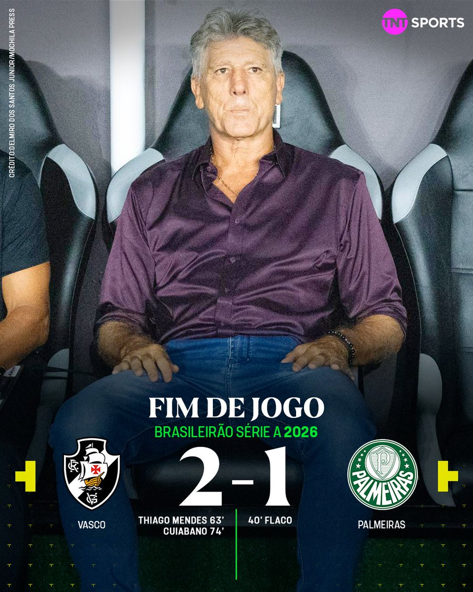RENATO GAÚCHO! O HOMEM CHEGOU VENCENDO O PALMEIRAS! 💢😎

O Vasco volta a vencer o Palmeiras depois de 11 anos! #Brasileirão #FutebolBrasileiro