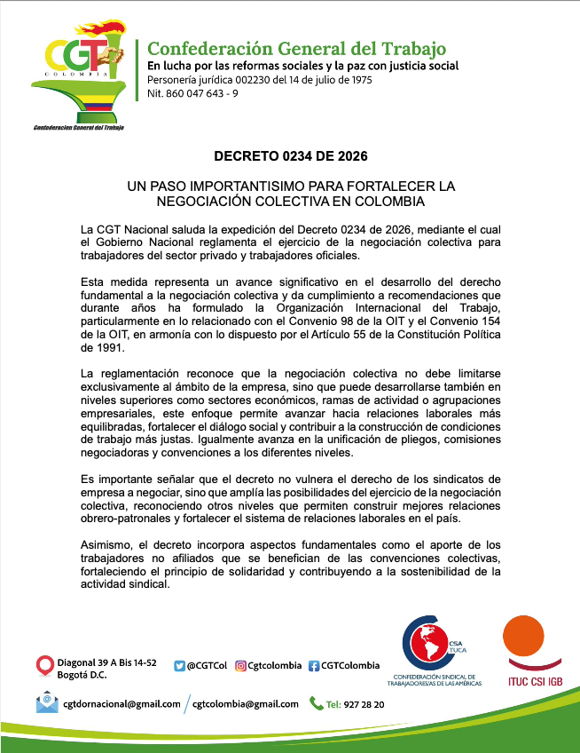 CGT Oficial Colombia tweet media