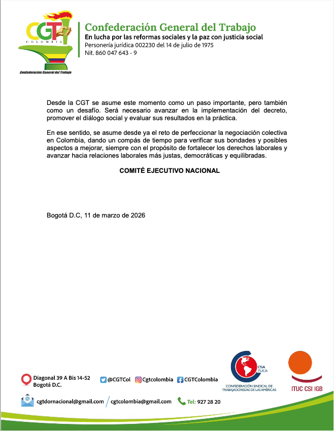 CGT Oficial Colombia tweet media