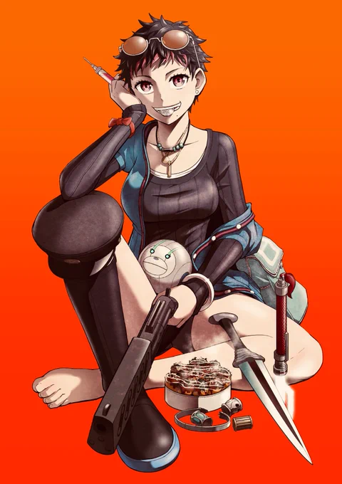 #片膝立てポーズを上げたら皆も上げてくれる