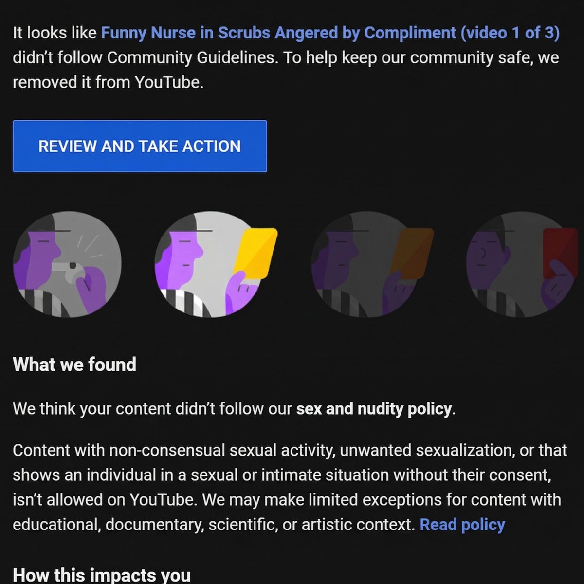 DDDae21's tweet photo. @TeamYouTube Your DM reviewed and denied me again the exact time 5:39, that you sent your tweet. The videos I uploaded were AI yet the 2nd strike mentioned Non-consensual even though it was a comedic AI video with no nudity or sex. At worst age-restricted, not strike. https://t.co/cHktODyUMD