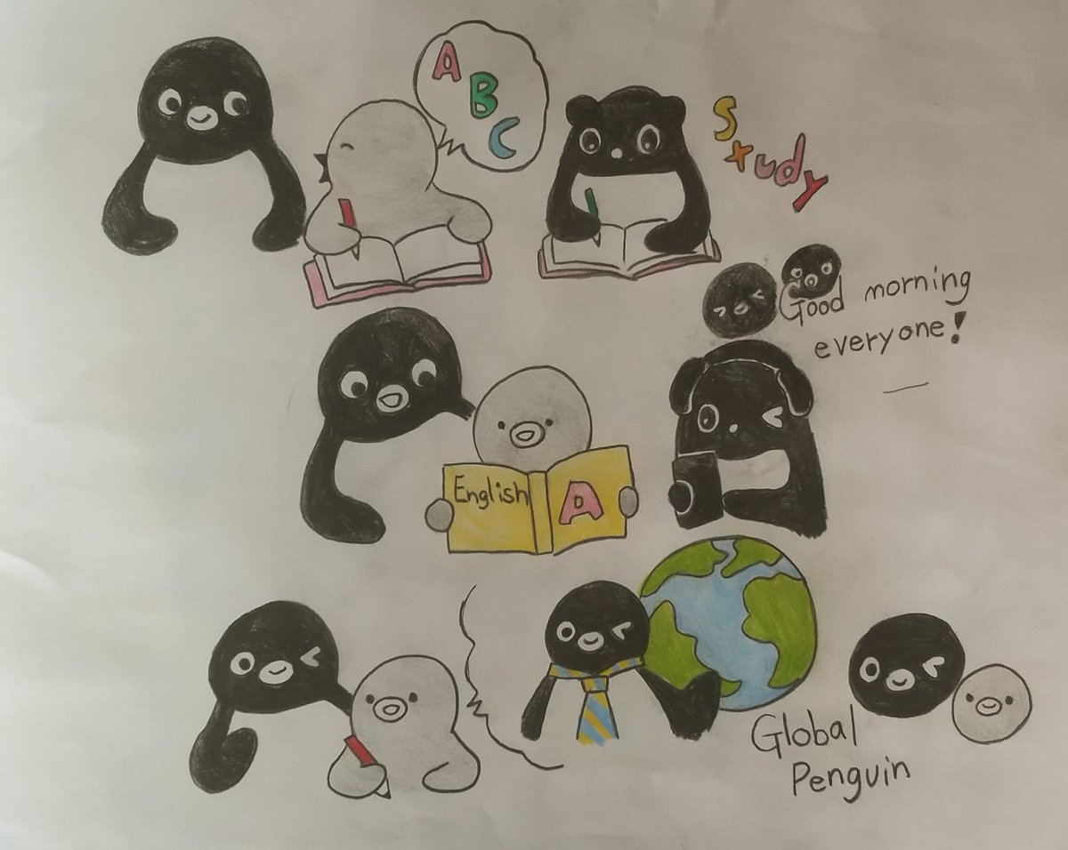 3wTLEXJ4Qmu6iNQ's tweet photo. 英語の勉強に励んでいる子供達🔠そっか、もう今では小学校から英語を科目として習うからね😉🎵将来は、グローバル🌍️に活躍するのが夢なのかな😆楽しみだな✨
#Suicaのペンギン
#子ペンギン
#Kitaca
頑張って‼️😆👊✨ https://t.co/0NsBB4YaUQ