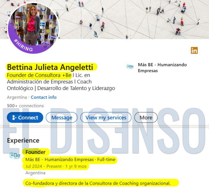 ▶️La esposa de Adorni es la dueña de “Consultora +Be” y tiene como cliente a Grupo Foggia, la productora de espectáculos de Mara Natalia Gorini, empleada de Karina Milei.