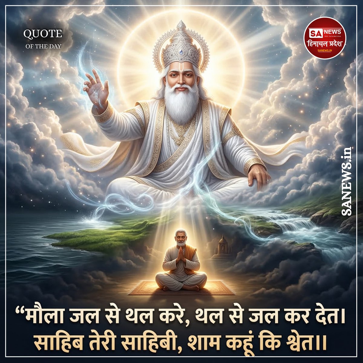 मौला जल से थल करे 
#fridayvibes 
#thoughtoftheday #todayquote #lifequotes #dailyquotes
#MotivationDaily
#InspirationQuotes
#PositiveVibes
#RightDirection #Fridayfeelings #quotesaboutlife #spiritualawakening #sanewshimachalpradesh